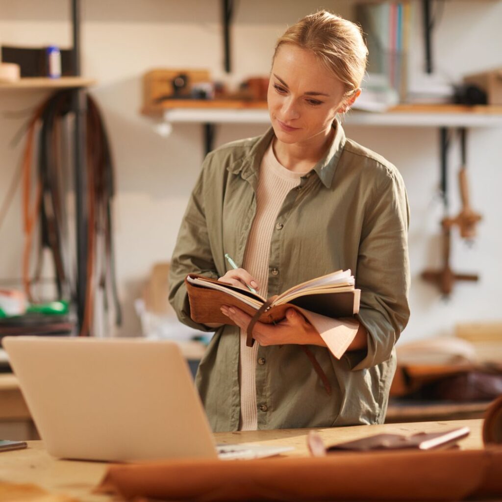 Woman taking notes